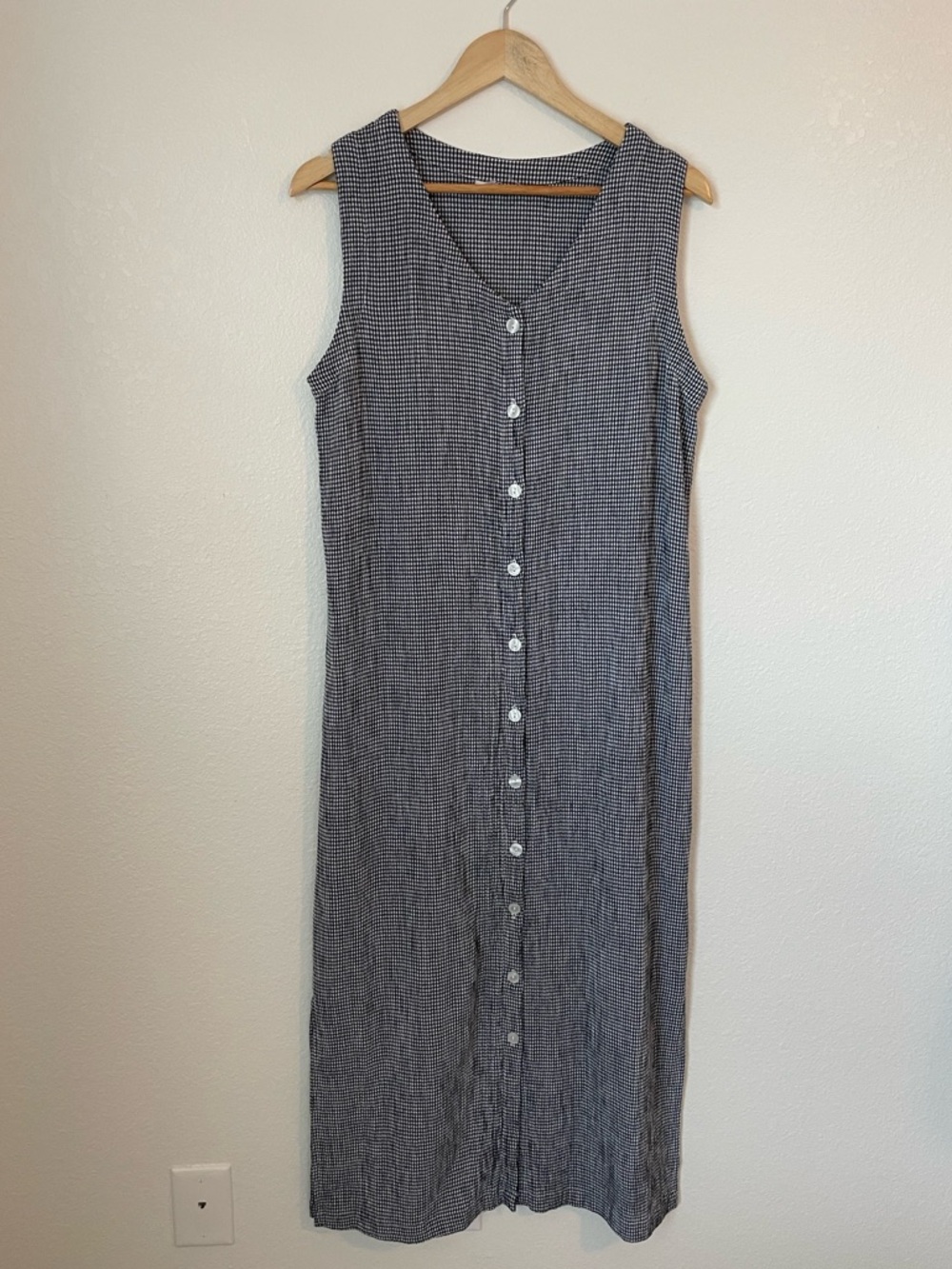 Gingham Seersucker Button Dress